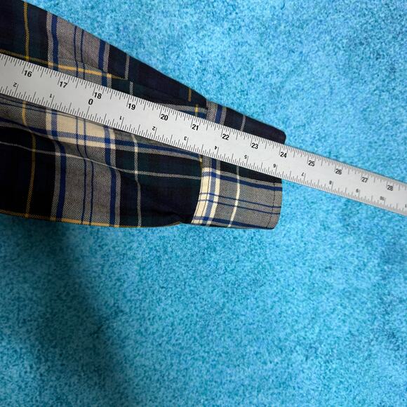 Vintage Viyella Plaid Shirt Men’s Fits M/L Green Gray Button Up Long Sleeve - Picture 6 of 13